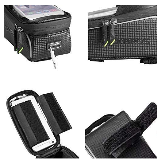 ROCKBROS 017-1BK cykelstel taske Touchscreen til mobiltelefon op til 6.5 tommer