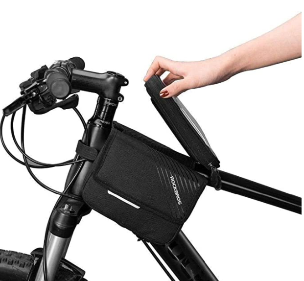 ROCKBROS 030-60BK cykelstelpose med mobiltelefonlomme op til 6.0 tommer
