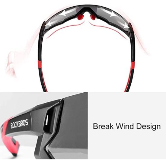 ROCKBROS 10135 fotokromiske cykelbriller UV400 gennemsigtige selvtyndende