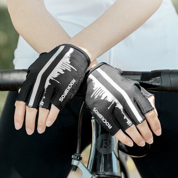 ROCKBROS Half Finger Handsker Udendørs Sports Cykelhandsker Reflekterende