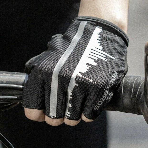 ROCKBROS Half Finger Handsker Udendørs Sports Cykelhandsker Reflekterende