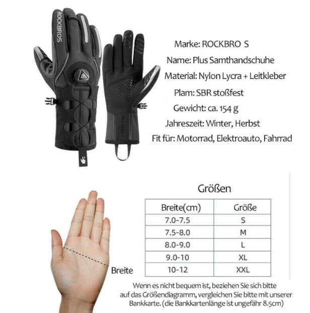 ROCKBROS vinter skihandsker Handsker SBR cykel motorcykel vindtæt M-2XL