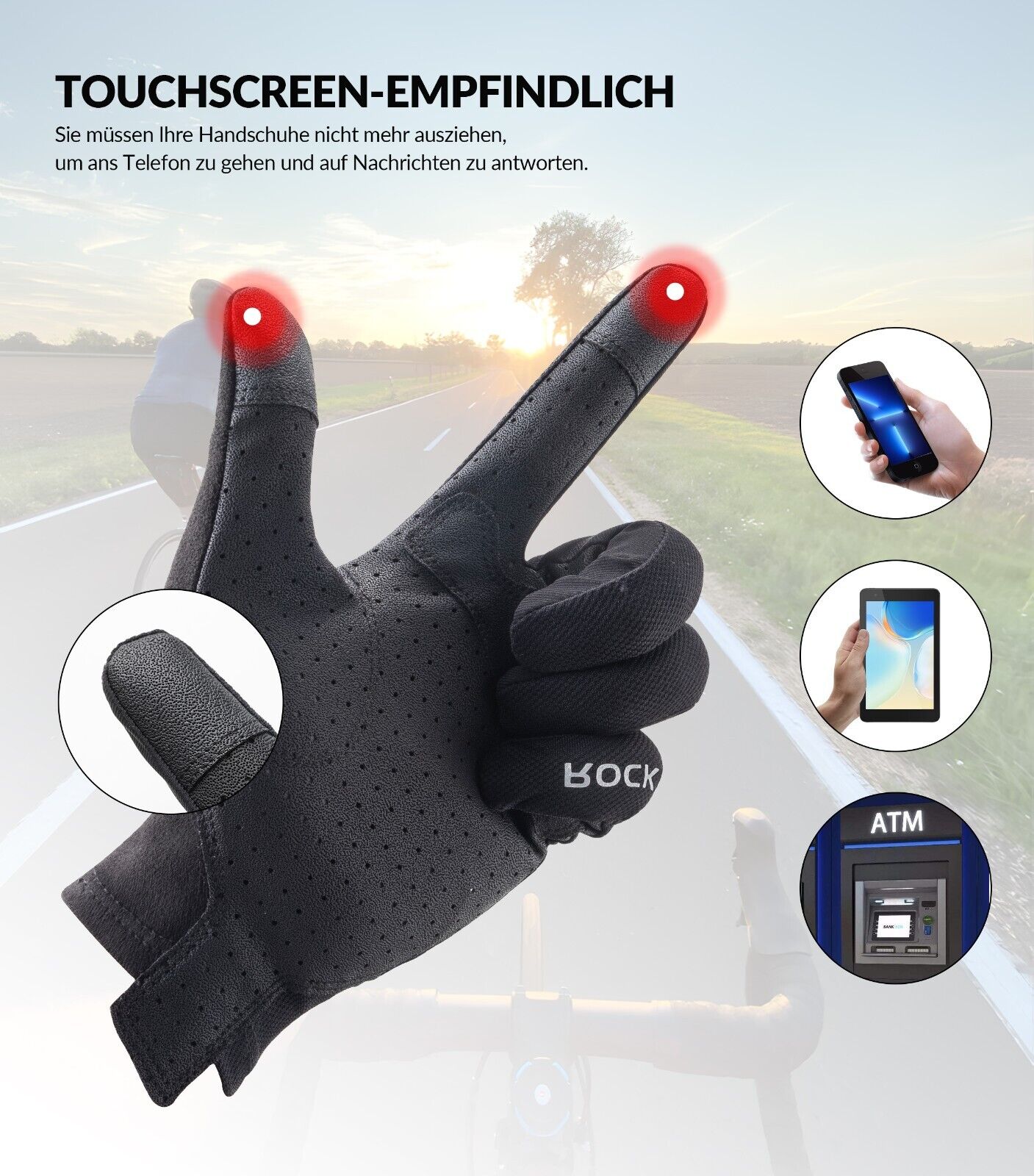 ROCKBROS S299 cykelhandsker handsker touch screen motorcykel