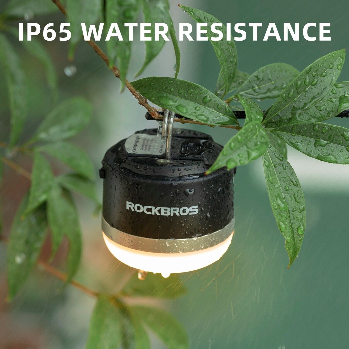 ROCKBROS Outdoor Camping Lanterne USB Lommelygter 600 Lumens IPX65 LED lys Genopladeligt batteri