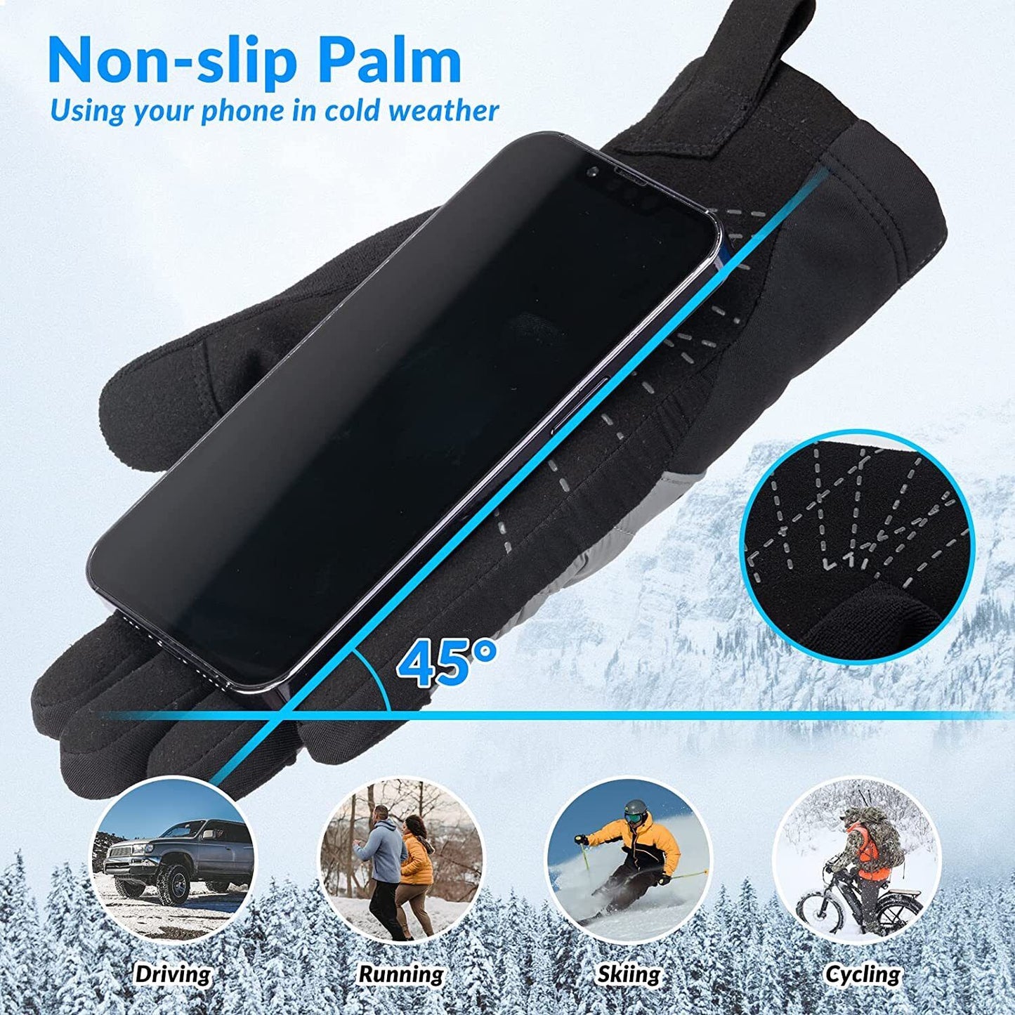 ROCKBROS Vintercykelhandsker Handsker Touch Screen Warm Thermal Sport