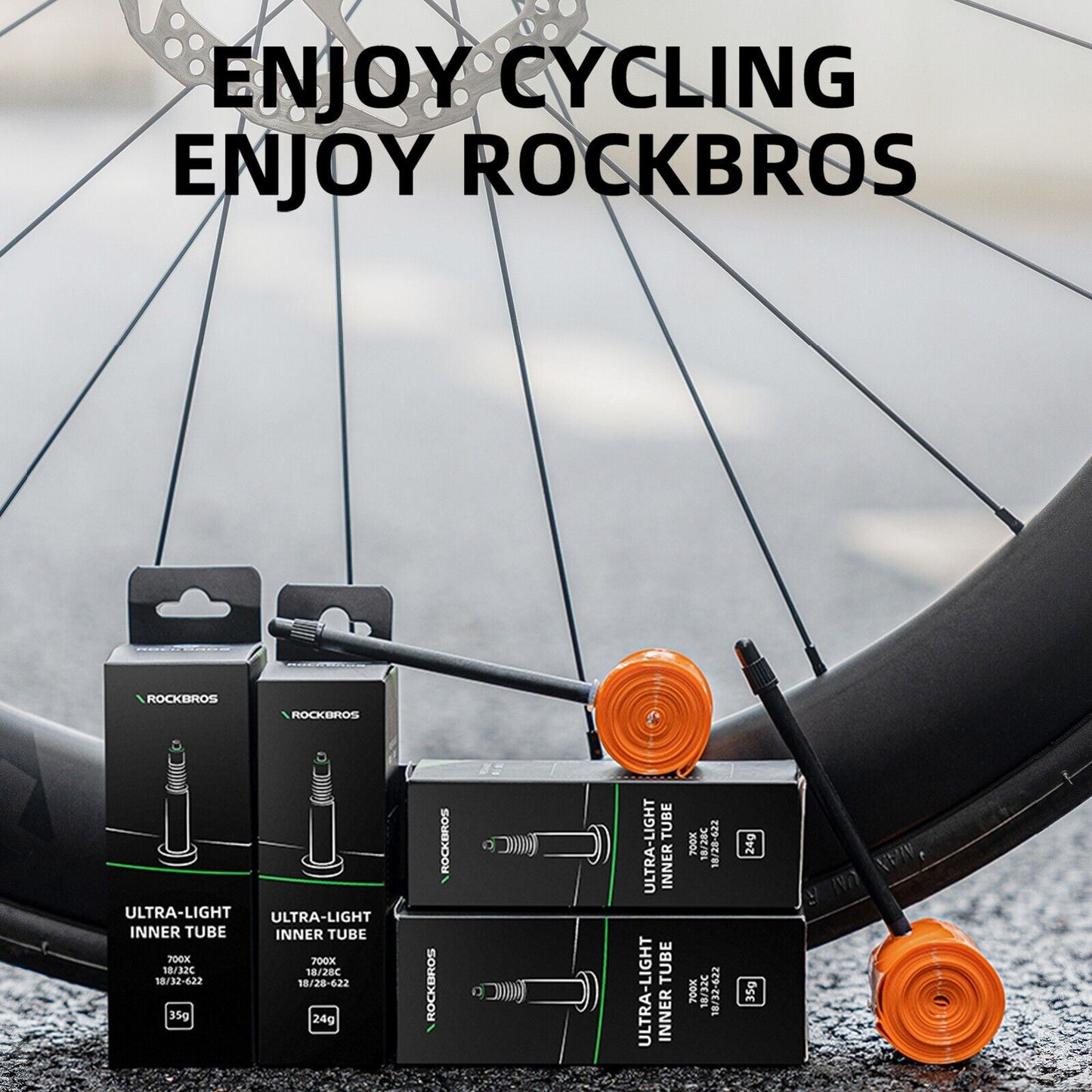 ROCKBROS cykelrør 700 x 18-32C 35g TPU Presta ventil landevejscykel