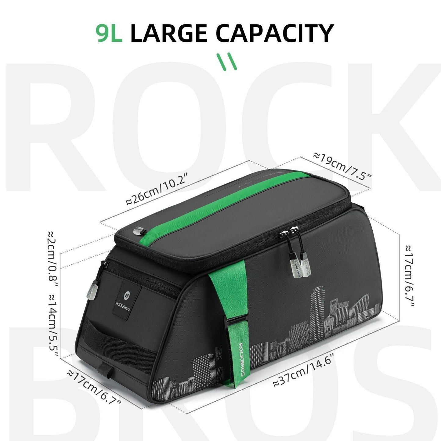 ROCKBROS Cykeltaske Sadeltaske Multifunktionel Picnic Taske 9L