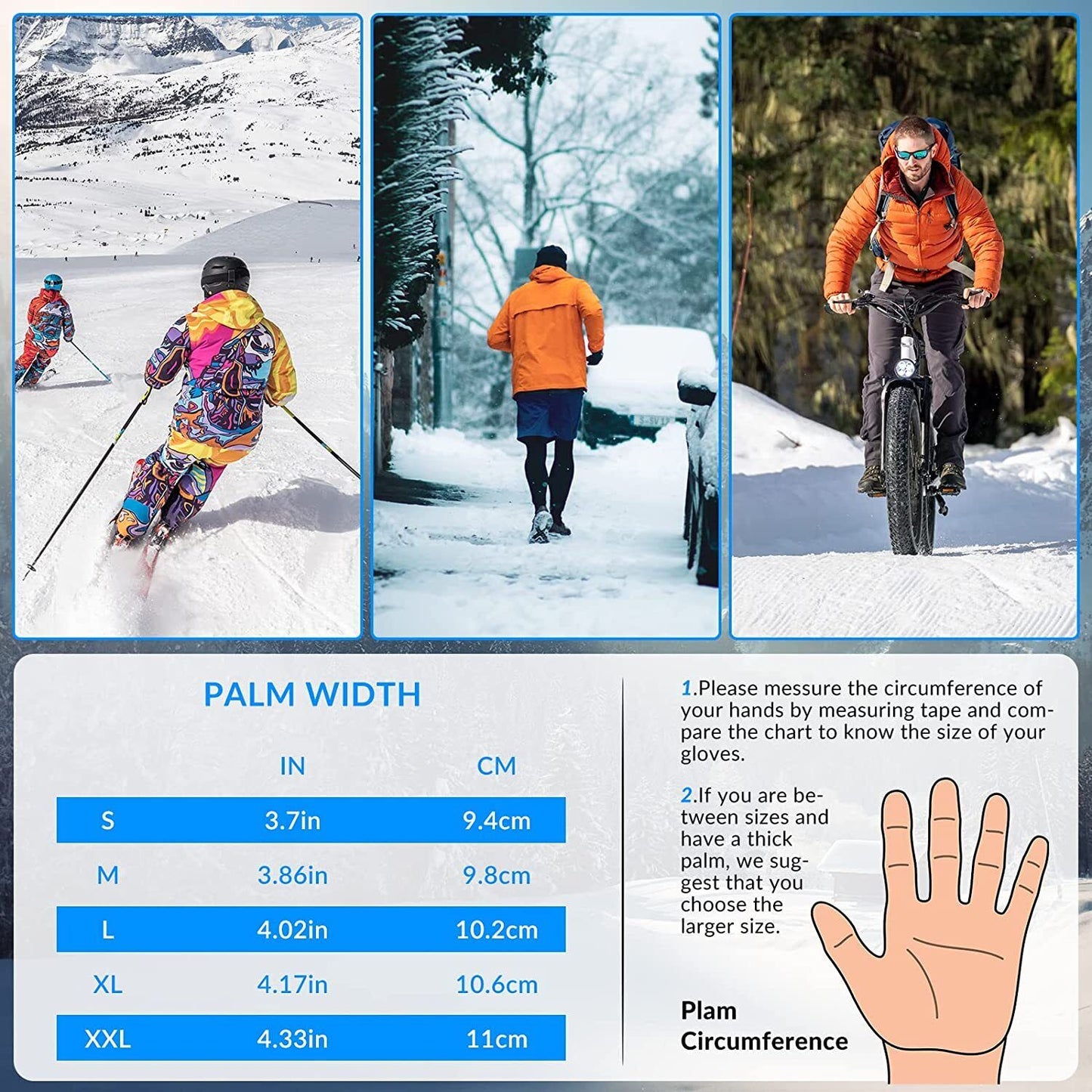 ROCKBROS Vintercykelhandsker Handsker Touch Screen Warm Thermal Sport